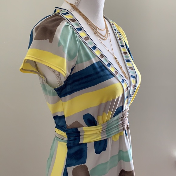 BCBGMaxAzria V-neck Empire Waist Blouse - Picture 3 of 10